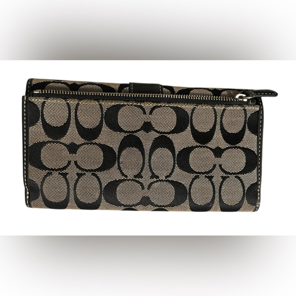Coach Signature Trifold Leather
Trim Full Size Wallet Black vintage - Picture 4 of 9